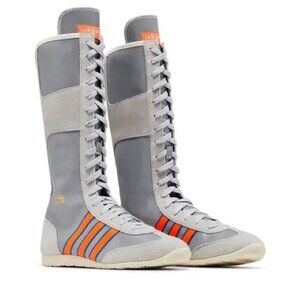 ADIDAS Japan Vh Sneaker Boots - Silver/Solar Orange/Grey Size 8